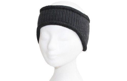 Haarband gebreid Grijs  met fleece