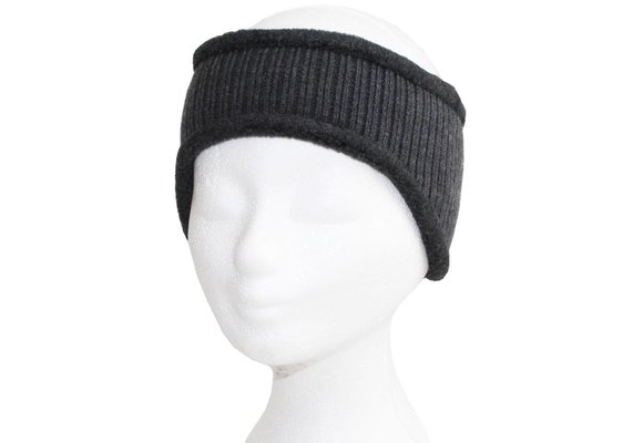 Haarband gebreid Grijs  met fleece