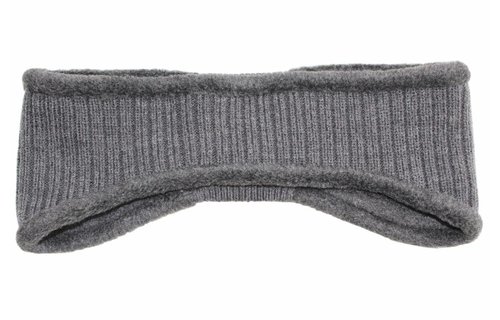 Haarband gebreid Grijs  met fleece