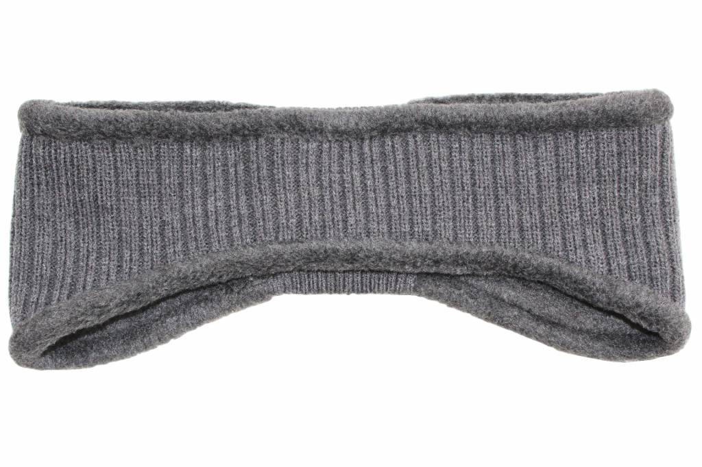 Haarband gebreid Grijs  met fleece
