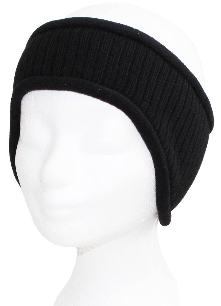 Haarband gebreid Zwart  met fleece Haarband gebreid Zwart  met fleece