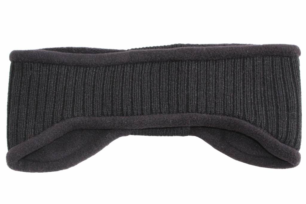 Haarband gebreid Zwart  met fleece Haarband gebreid Zwart  met fleece