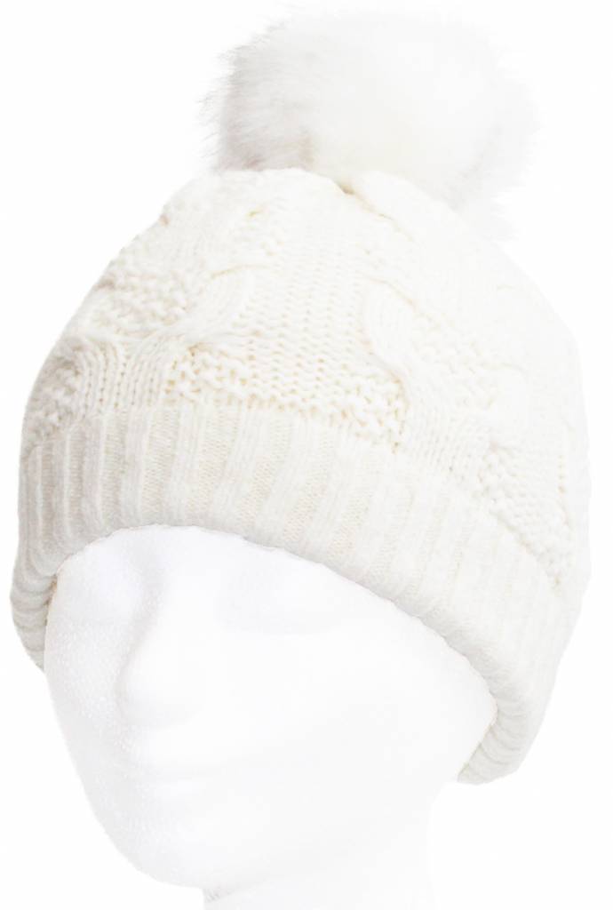 Dames Muts pompon fur / Cable