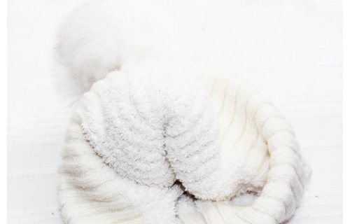 Dames Muts pompon fur / Cable