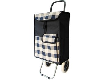 Boodschappentrolley   45 L.  Carreau / beige - blauw