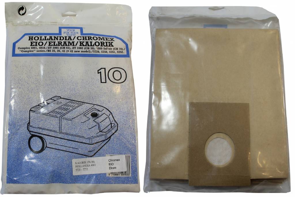 Kalorik / Hollandia / EIO / Chromex / Elram Stofzuigerzakken Kalorik / Hollandia / EIO / Chromex / Elram Stofzuigerzakken