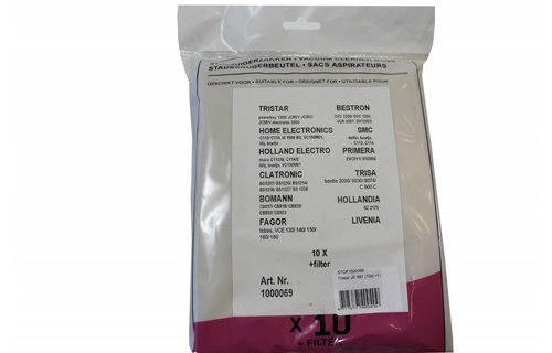 Tristar JC 961 / Bestron / Primera / Holland Electro / Hollandia Stofzuigerzakken Tristar JC 961 / Bestron / Primera / Holland Electro / Hollandia Stofzuigerzakken