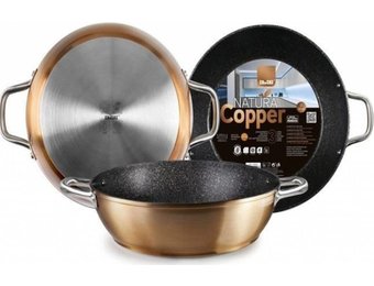 Stoofpan  Natura Koper  28 cm. met 2 Handvaten