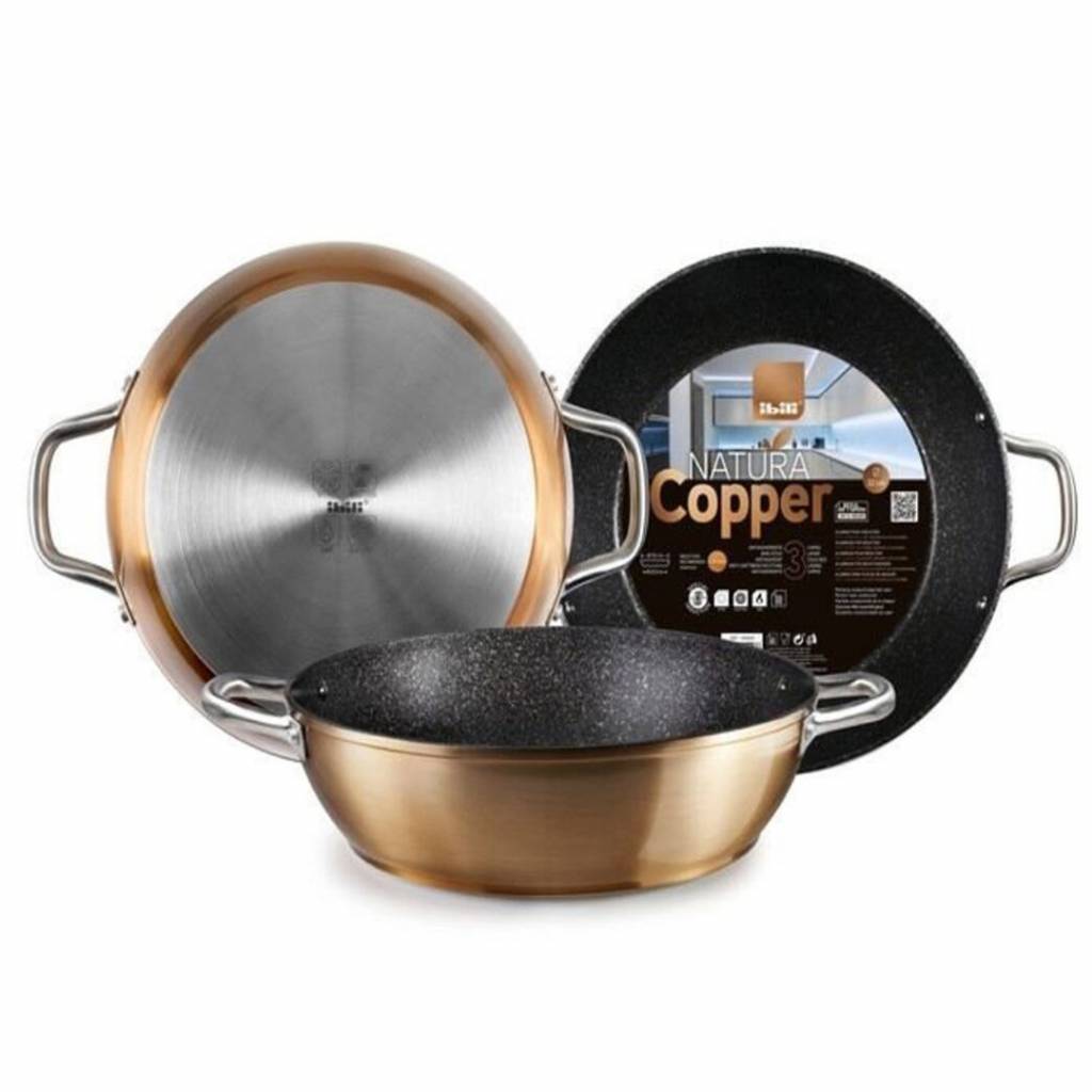 Stoofpan  Natura Koper  28 cm. met 2 Handvaten