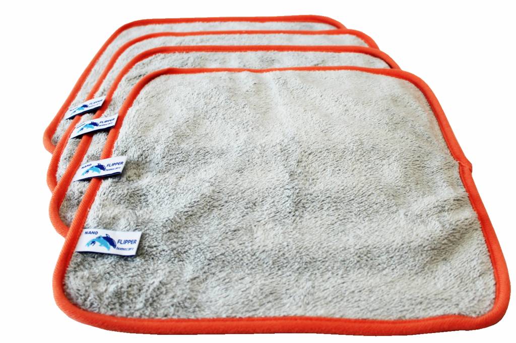 Nano Doek 30 x 30 cm.  Grijs - Oranje  ( 4 stuks )