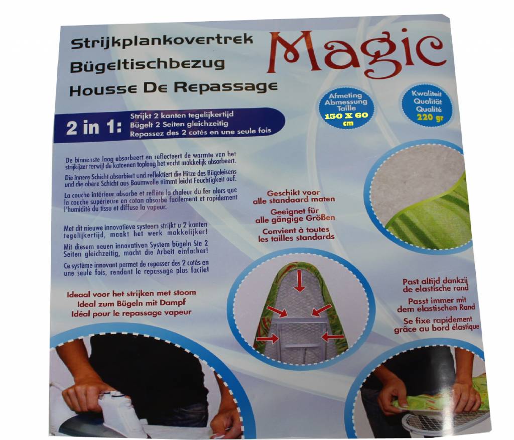 Strijkplankovertrek Universeel 150 X 60 cm. Roos / modern wave des.