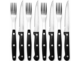 Steakmes met vork  Tasters   - 8 stuks