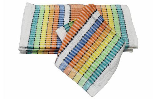 Schoteldoek 35 x 35 cm.  gekleurd katoen (6 stuks)