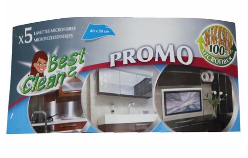 Best-clean microvezeldoeken Promotieset ( 5 stuks ) 40 x 30 cm. Best-clean microvezeldoeken Promotieset ( 5 stuks ) 40 x 30 cm.