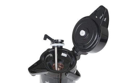 Pompthermos 1,3 L.  Zwart met Hendel