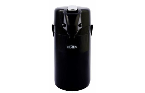 Pompthermos 1,3 L.  Zwart met Hendel