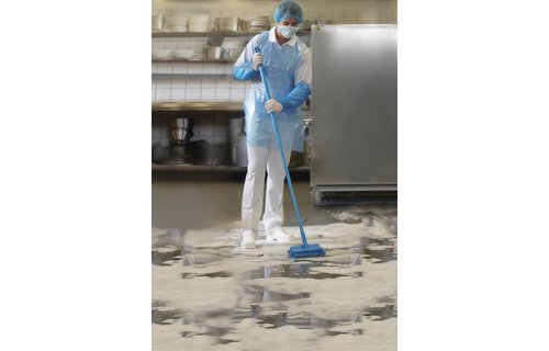 Hoekschrobborstel medium Hard 26 cm.  Blauw