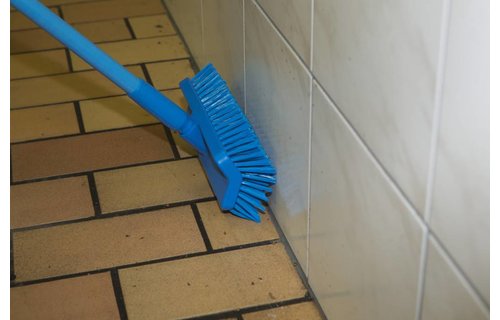 Hoekschrobborstel medium Hard 26 cm.  Blauw
