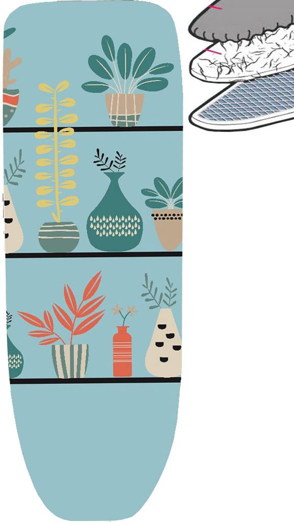 Strijkplankhoes 2 laags met elastiek C - Turquoise decoratie