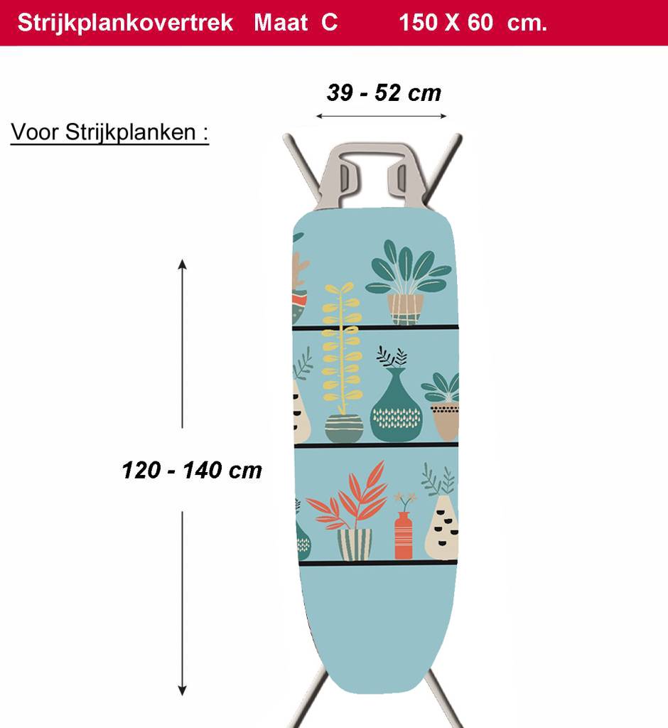 Strijkplankhoes 2 laags met elastiek C - Turquoise decoratie