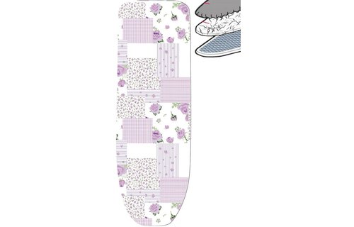 Strijkplankhoes 2 laags met elastiek C - Mauve rozenmotief