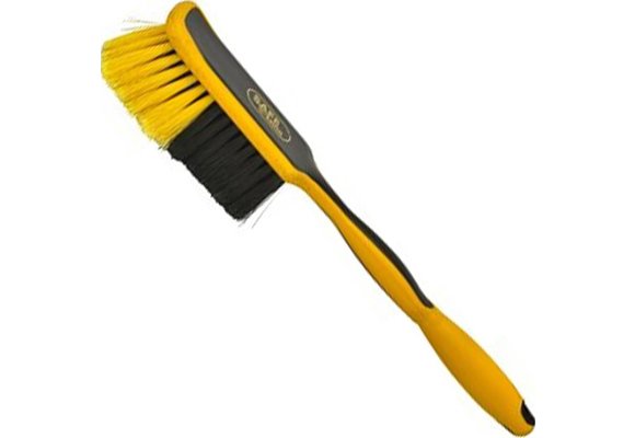 Handborstel industrie lang handvat zacht - 26 cm - Zwart/Geel