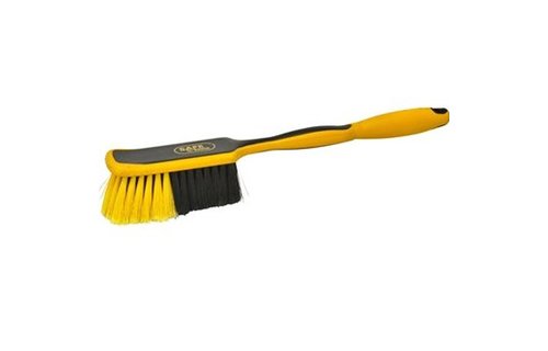 Handborstel industrie  lang handvat zacht  -  26 cm - Zwart/Geel
