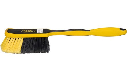 Handborstel industrie  lang handvat zacht  -  26 cm - Zwart/Geel