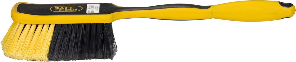 Handborstel industrie  lang handvat zacht  -  26 cm - Zwart/Geel