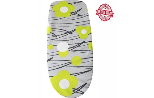 Strijkplankhoes 150 X 60 cm.  "Groen bloem"