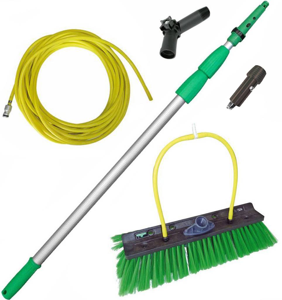 Telescoopsteel  6 m  + borstel  + knie + waterslang