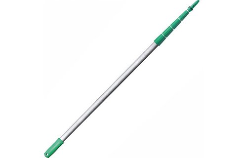 Telescoopsteel  8 m  + borstel  + knie + waterslang