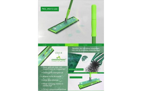 Set Twist mop ( Sprenkler steel inclusief vulbusje + Click'M2 frame 42 cm. + Microvezelmop Twist )