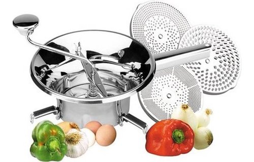 Passe Vite Inox 24 cm.  Met 3 Schijven