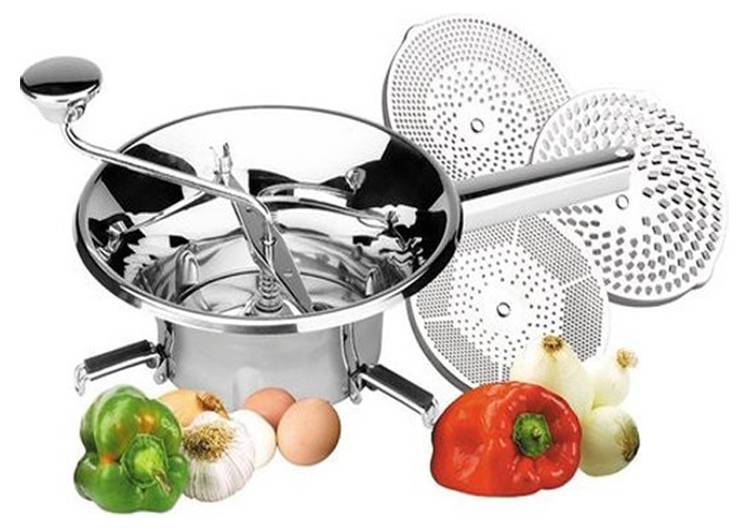 Passe Vite Inox 18 cm. Met 3 Schijven Passe Vite Inox 18 cm. Met 3 Schijven