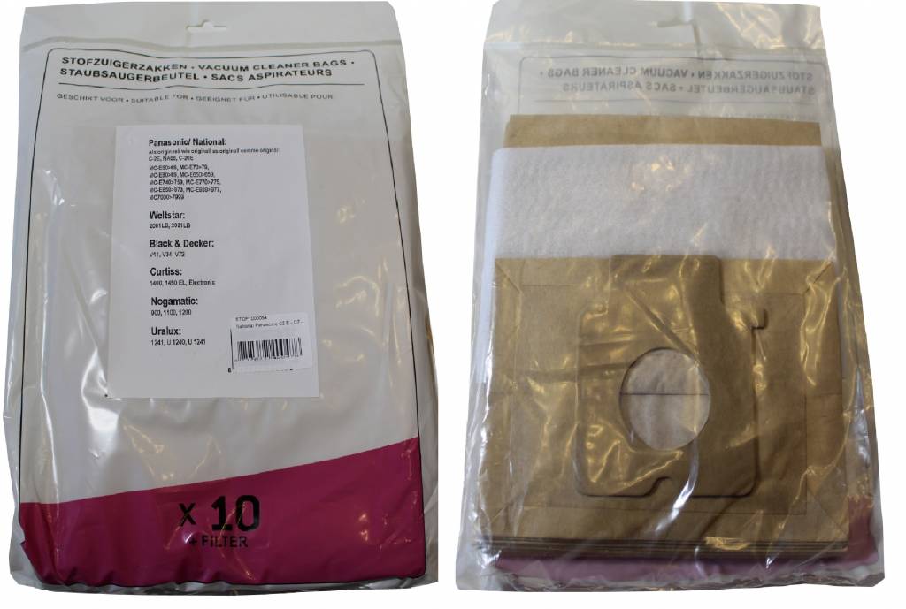 Panasonic / National C-2 E / Welstar / Black & Decker / Curtiss / Nogamatic / Uralux / Stofzuigerzakken