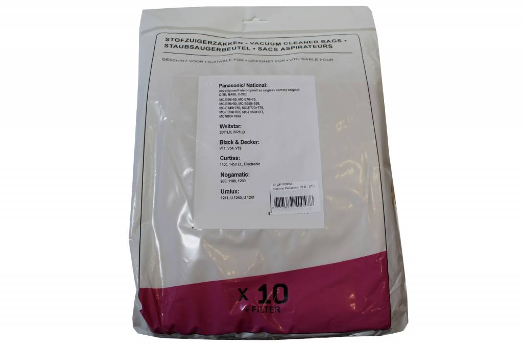 Panasonic / National C-2 E / Welstar / Black & Decker / Curtiss / Nogamatic / Uralux / Stofzuigerzakken