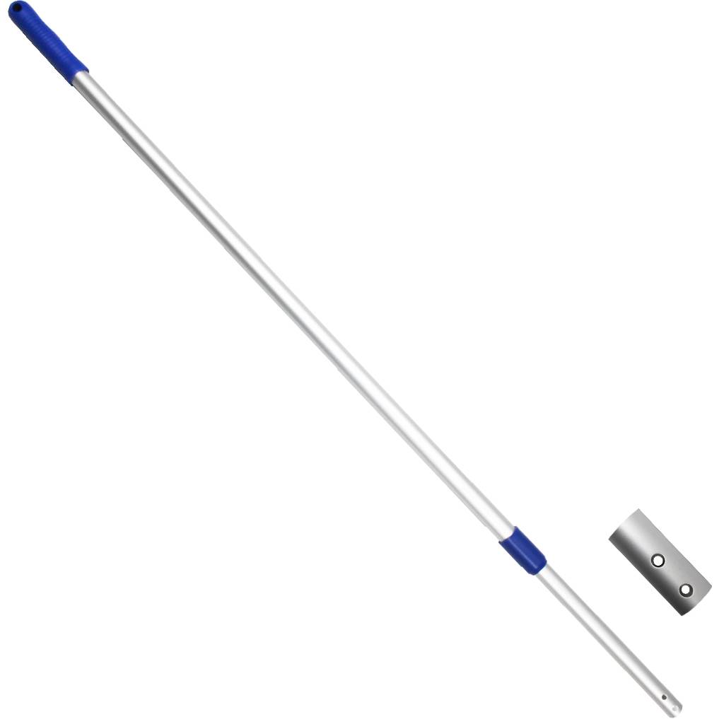 Aluminium telescoopsteel 100 < 180 cm.  met gat  Blauw