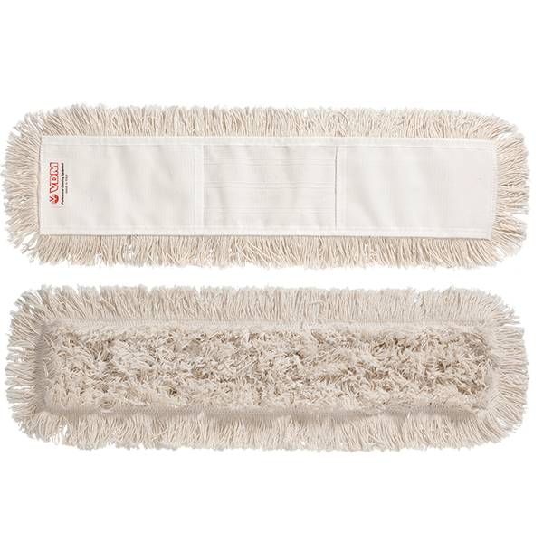 Mophouder  60 cm.  met  Katoenen  vlakmop  wit  en telescoopsteel