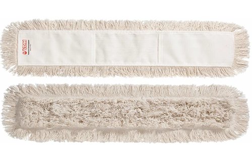 Mophouder  80 cm.  met  Katoenen  vlakmop  wit  en telescoopsteel