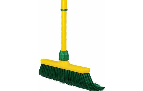 Krallenbezem kunststof 40 cm. met telescoopsteel