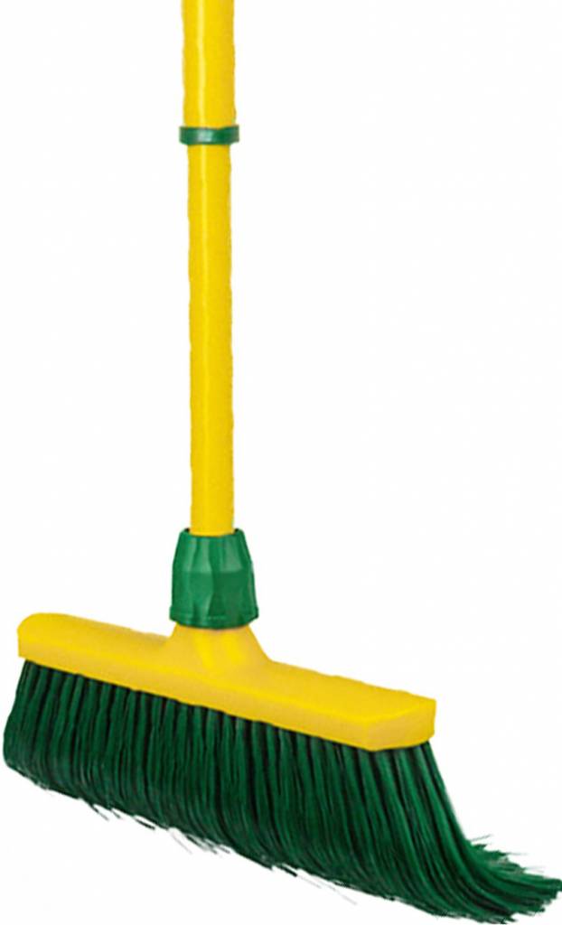 Krallenbezem kunststof 30 cm. met telescoopsteel