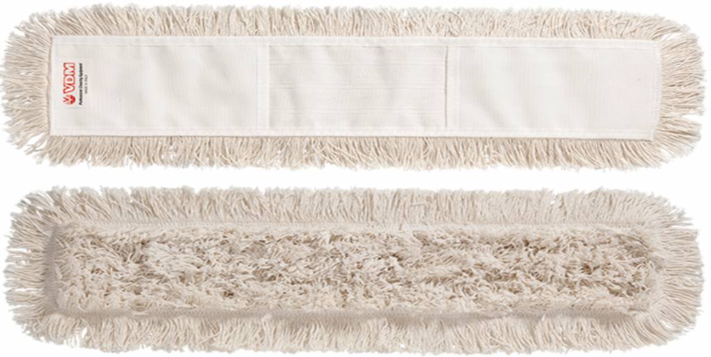 Vloermop 80 cm.  Katoen  -  wit