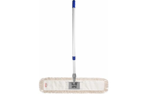 Mophouder  100 cm.  met  Katoenen  vlakmop  wit  en telescoopsteel
