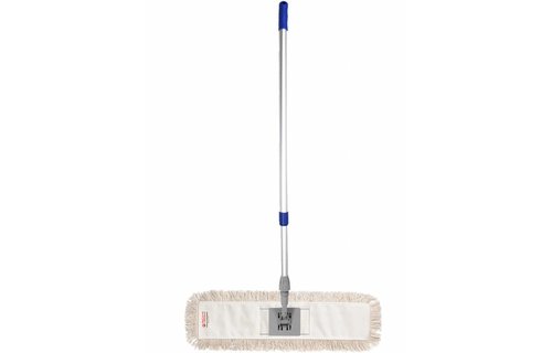 Mophouder  60 cm.  met  Katoenen  vlakmop  wit  en telescoopsteel