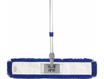 Mophouder  80 cm.  met  Synthetische vlakmop blauw  en telescoopsteel