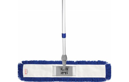 Mophouder  80 cm.  met  Synthetische vlakmop blauw  en telescoopsteel