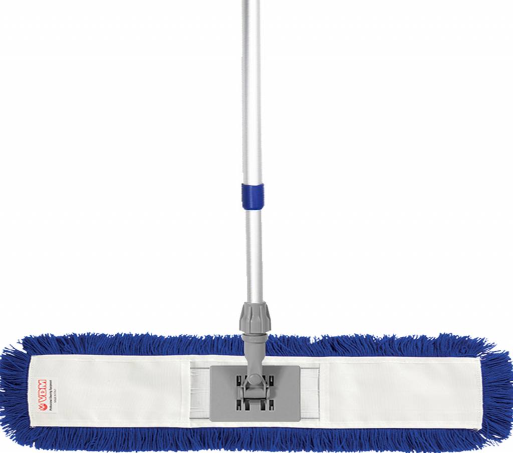 Mophouder  100 cm.  met  Synthetische vlakmop blauw  en telescoopsteel Mophouder  100 cm.  met  Synthetische vlakmop blauw  en telescoopsteel