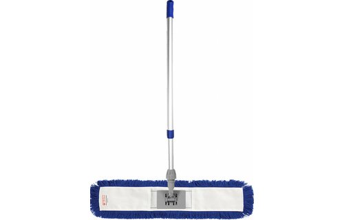 Mophouder  100 cm.  met  Synthetische vlakmop blauw  en telescoopsteel
