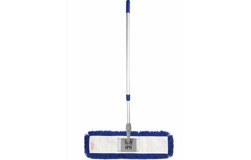 Mophouder  60 cm.  met  Synthetische vlakmop blauw  en telescoopsteel